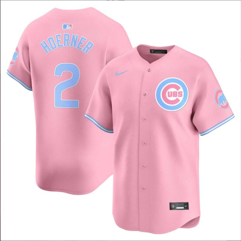 Men Chicago Cubs #2 Hoerner pink 2024 Nike MLB jersey->indianapolis colts->NFL Jersey